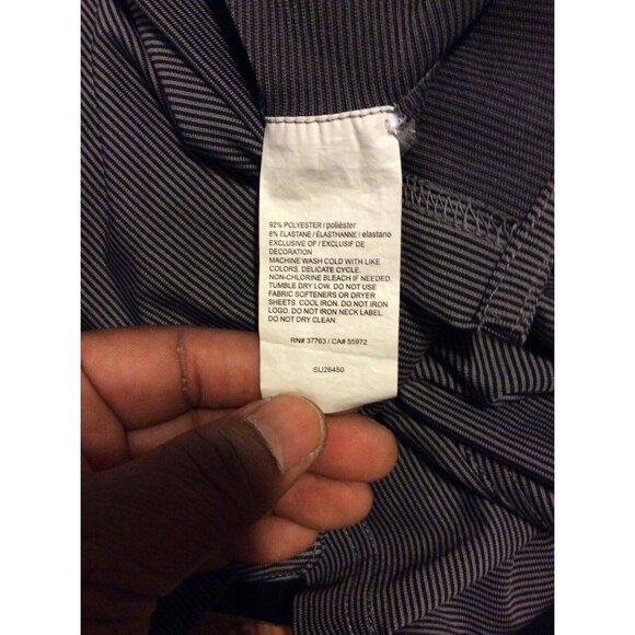 Callaway Opti-Dri Mens Black Grey Striped Short Sleeve Golf Polo Shirt Medium M - Picture 10 of 10